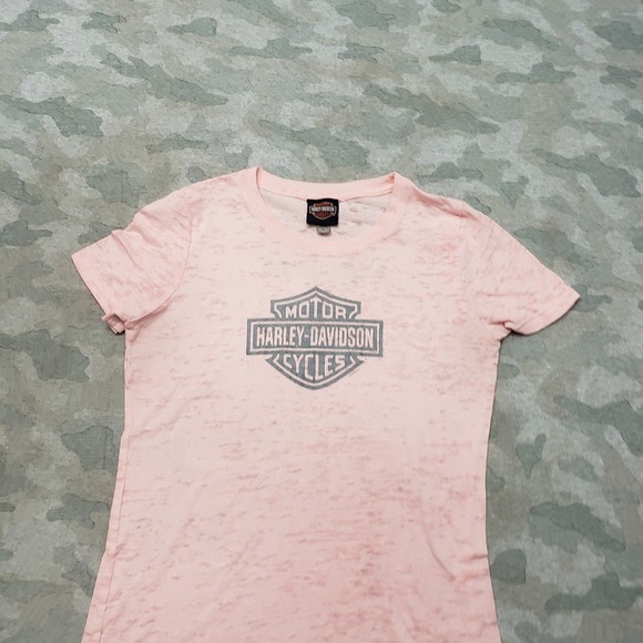 Harley Davidson Top Womens Large Pink Short Sleeve Motorcycle Riding - Picture 3 of 9